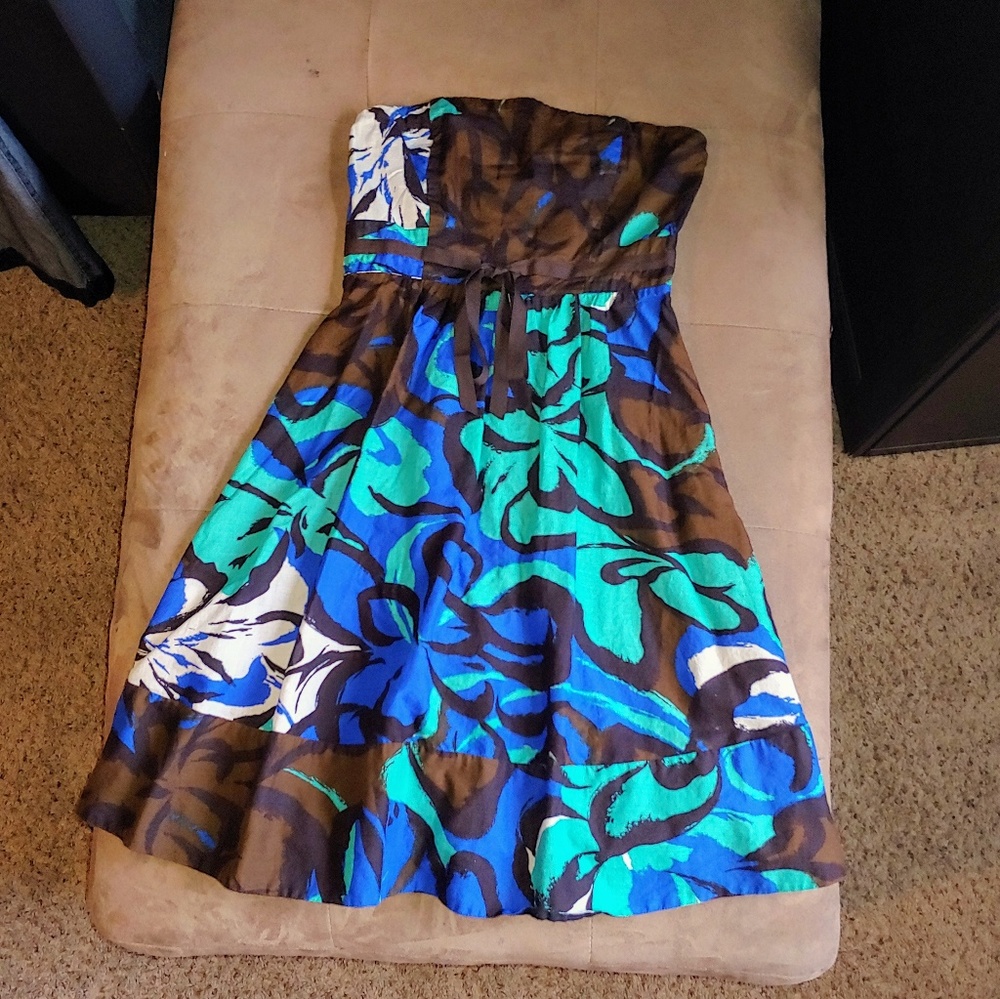 THE LIMITED - Brown/Blue/Teal Sleeveless Dress